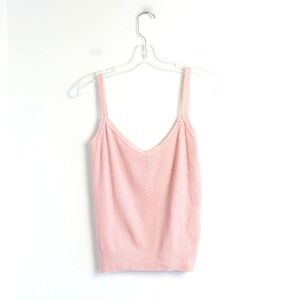 Pringle of Scotland pastel pink knit tank top cotton wool blend luxury designer